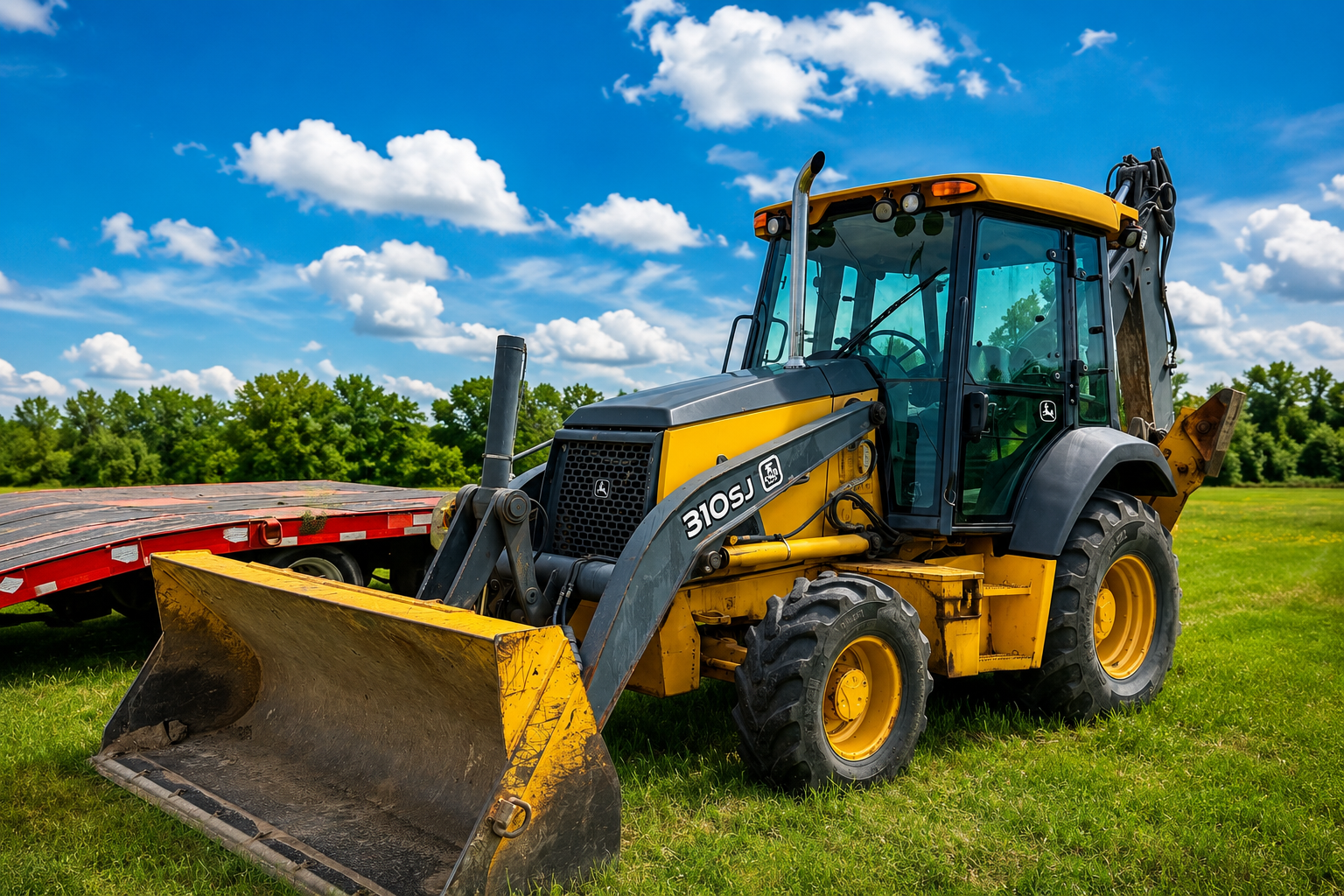 Loader in open field